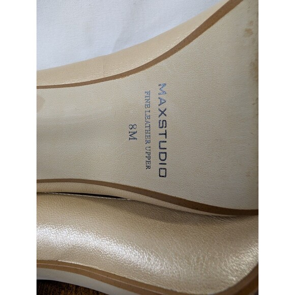 Metallic Muted Gold 3 1/2" Heel Pumps Leather Shoes Size 8 Max Studio - Picture 5 of 5
